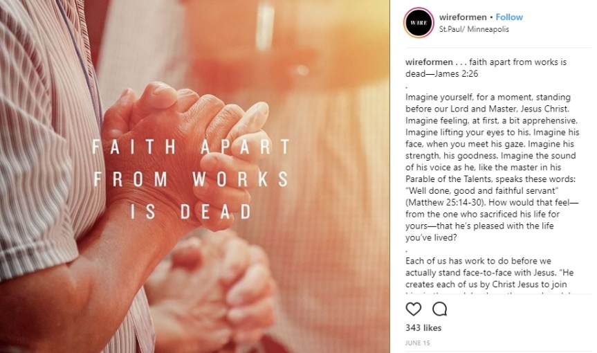 Instagram wireformen praying hands